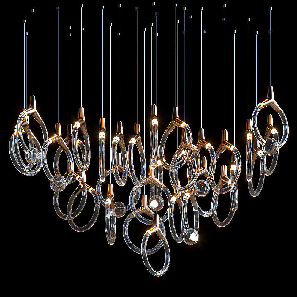 Orvella Crystal Orbit Scatter Chandelier
