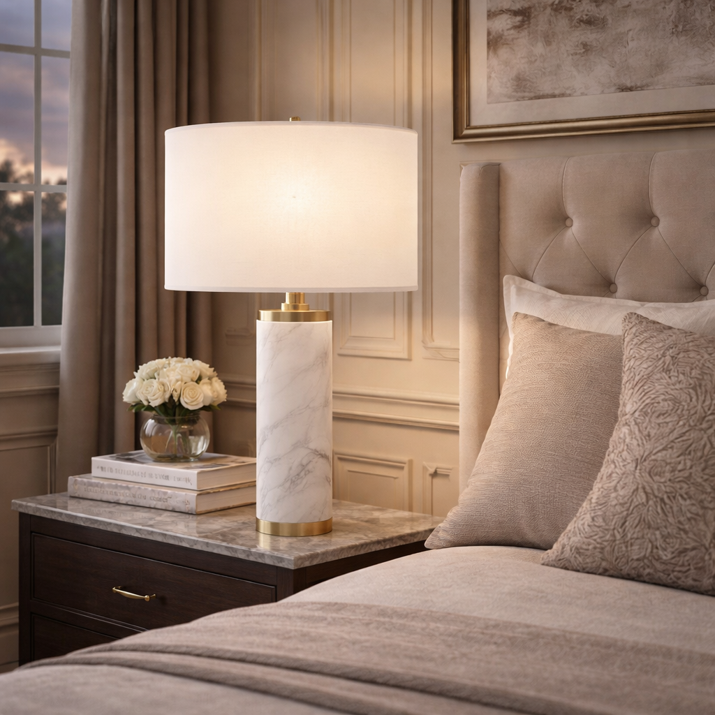 Cylindricale Column Marble Table Lamp