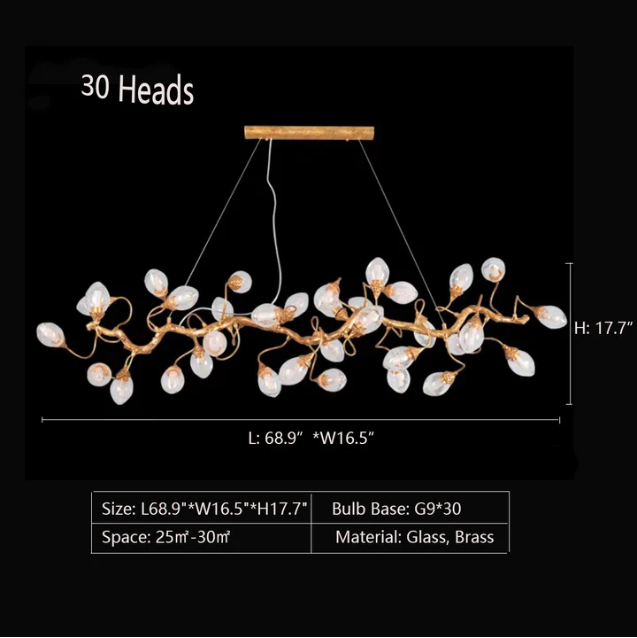 Modern Art Extra Large Branch Style Chandelier with Clear Bubble Glass Eggs for Dining Room and Living Room
