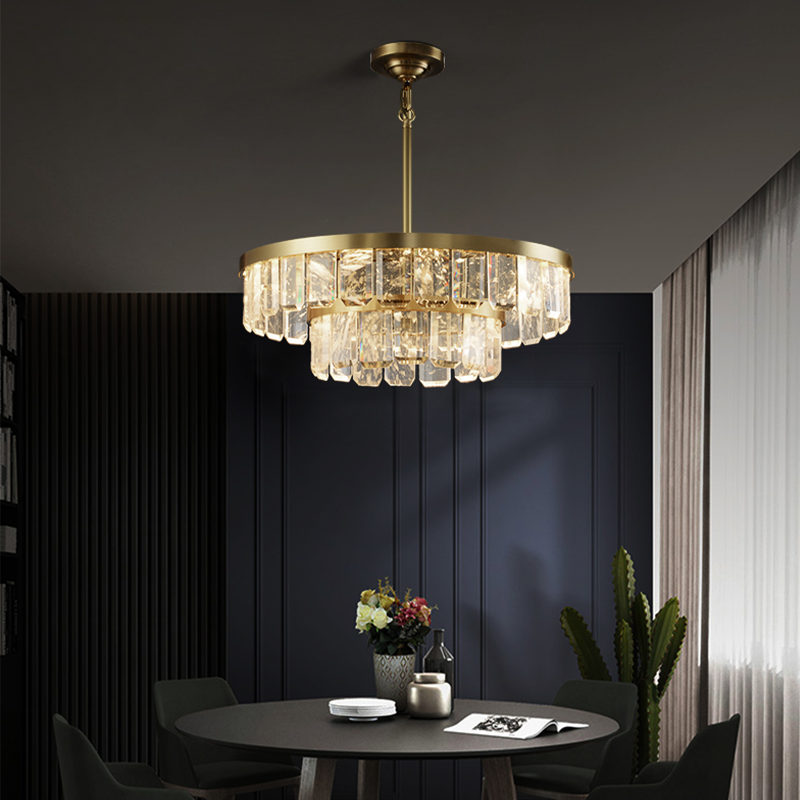 Rebecca Postmodern Double Tier Crystal Chandelier