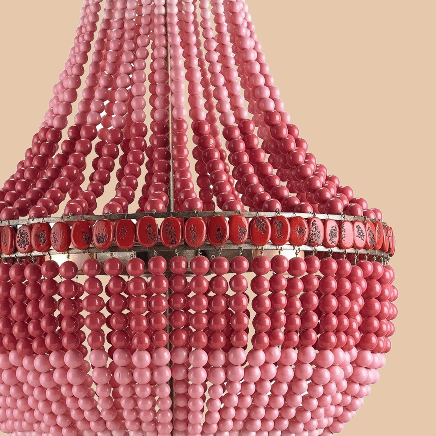 Pink Ombre Beaded Chandelier