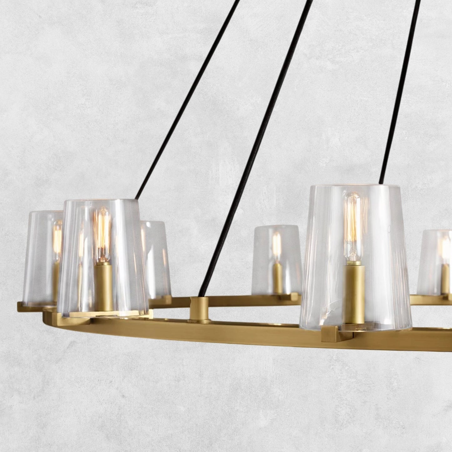 Pauilla Modern Clear Glass Round Chandelier 36'' 48‘’ 60‘’