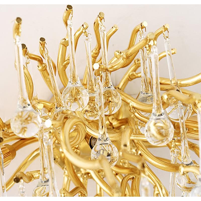 Rain Tree Crystal Teardrop Wall Sconce Gold Diameter 17"