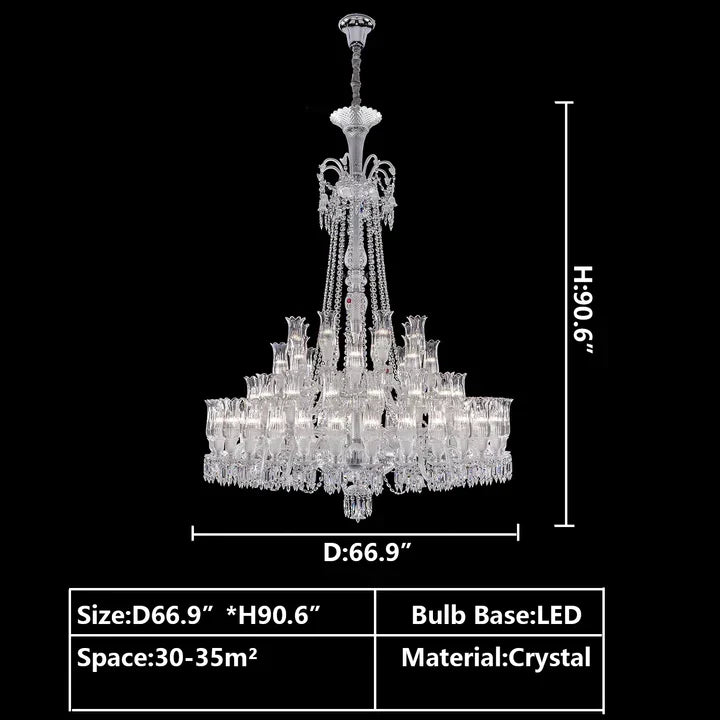 Multi Layer Chrome Crystal Chandelier in French Style with Romantic Branch Flowers for Grand Hallway and Staircase
