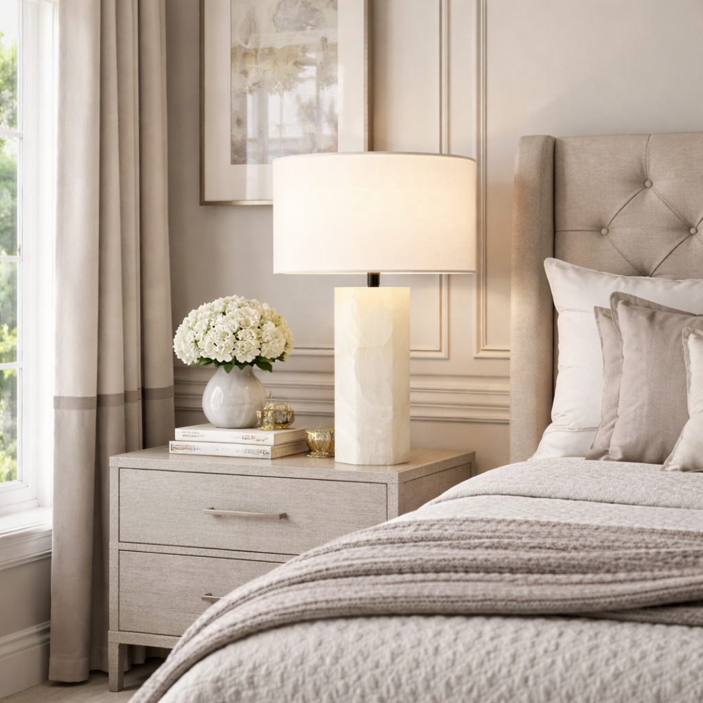 Sarezzoe Stone Hexagonal Table Lamp