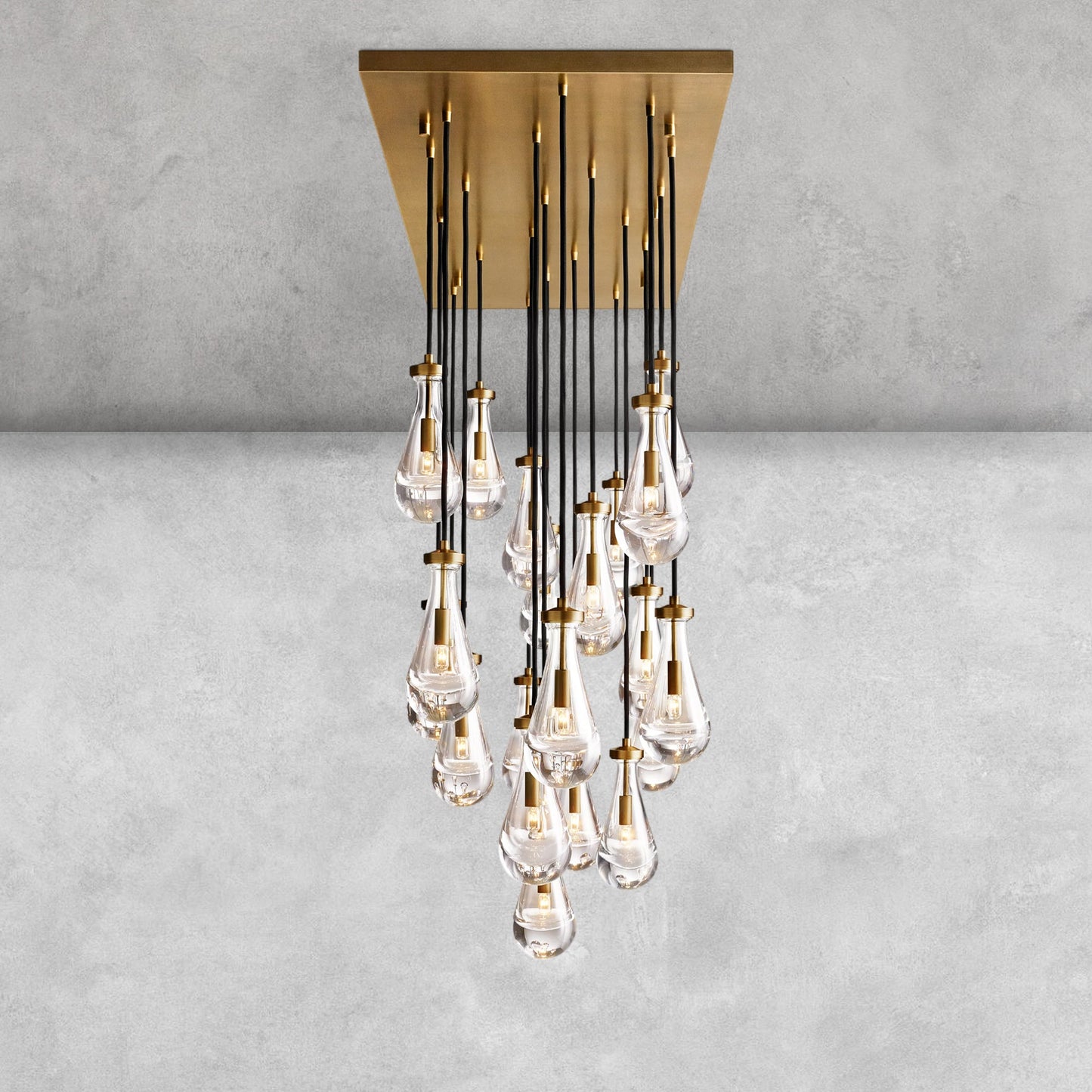 Raindrop Glass Linear Chandelier 54'' 72''