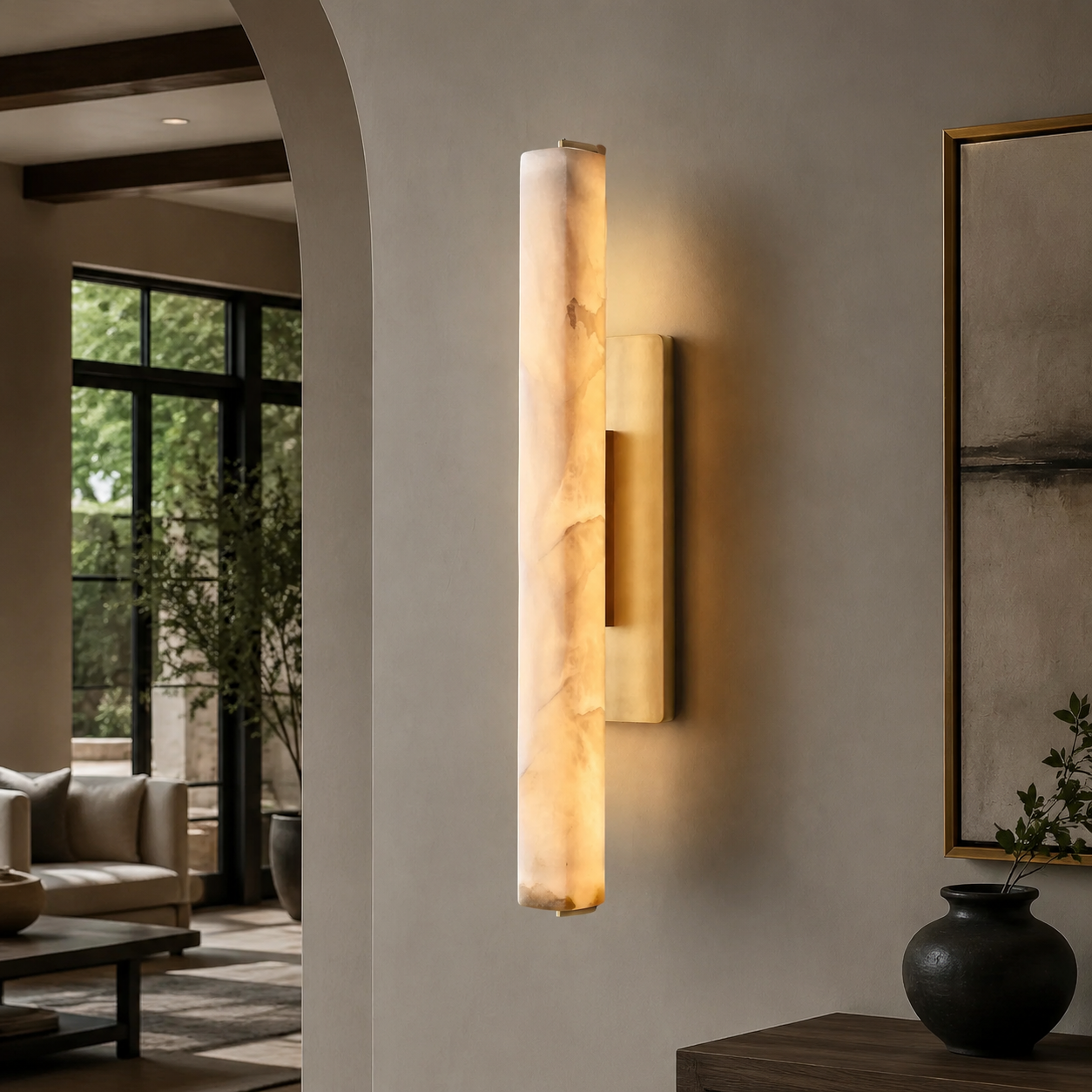 Audocon Alabaster Stone Single Sconce