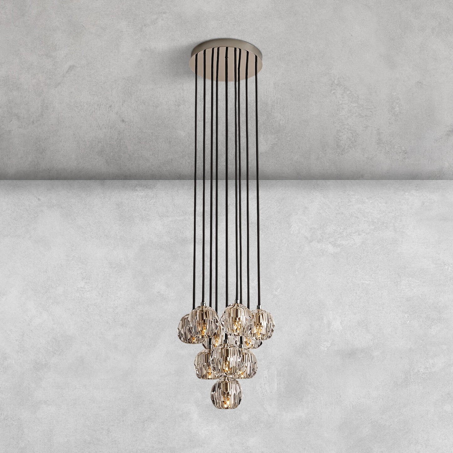 Bouble De Crystal Round Cluster Chandelier