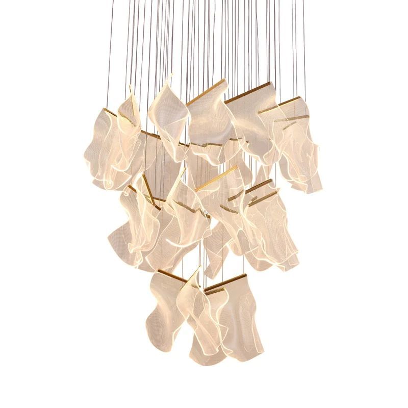 TLL Flame Round Chandelier For Staircase