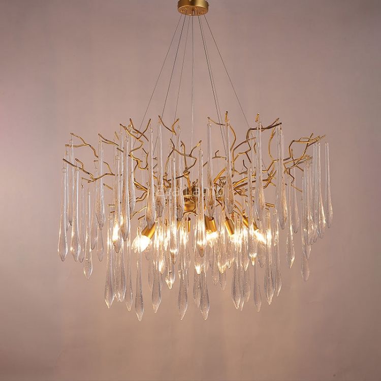 TLL Aqua Round Branch Living And Dining Chandelier