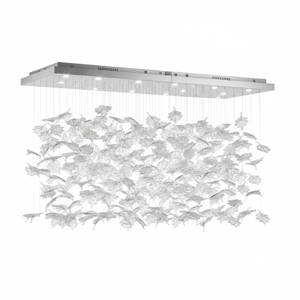 Multicolor Crystal Spiral Maple Leaf Chandelier