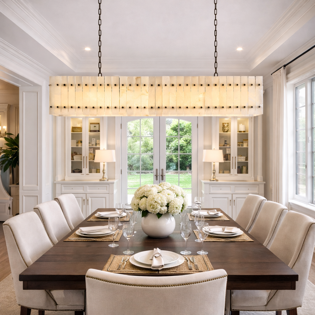 Sae Nari Alabaster Linear Chandelier