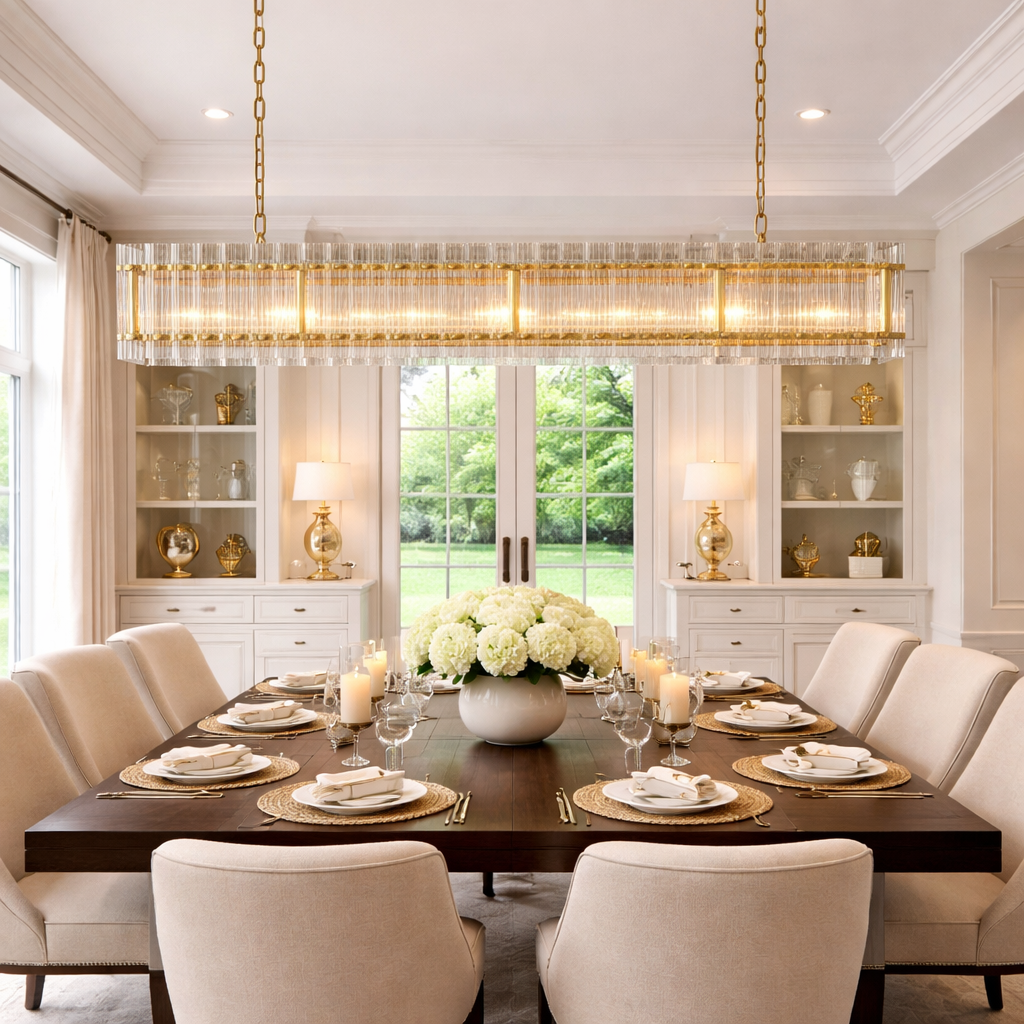 Sae Nari Glass Rectangular Chandelier
