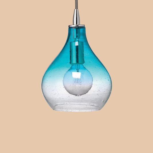 Blue Ombre Glass Pendant Light