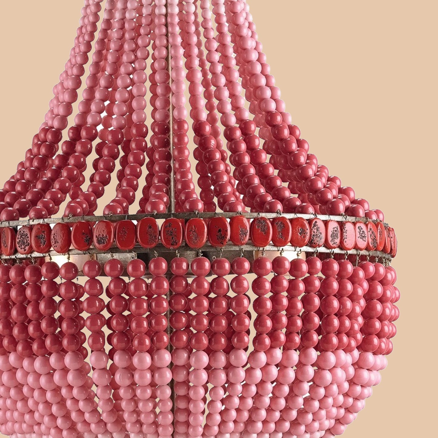 Pink Ombre Beaded Chandelier