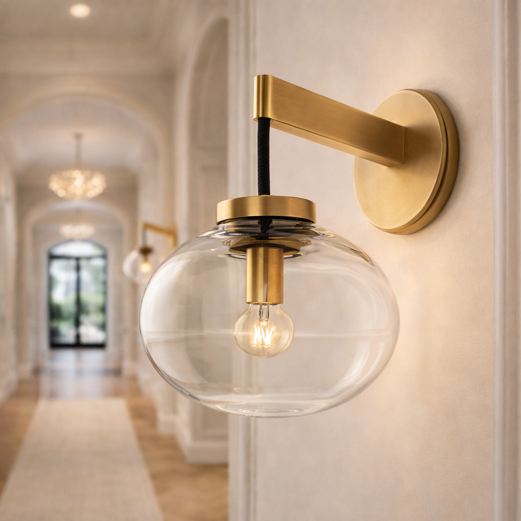 Cemisda Clear Glass Sconce