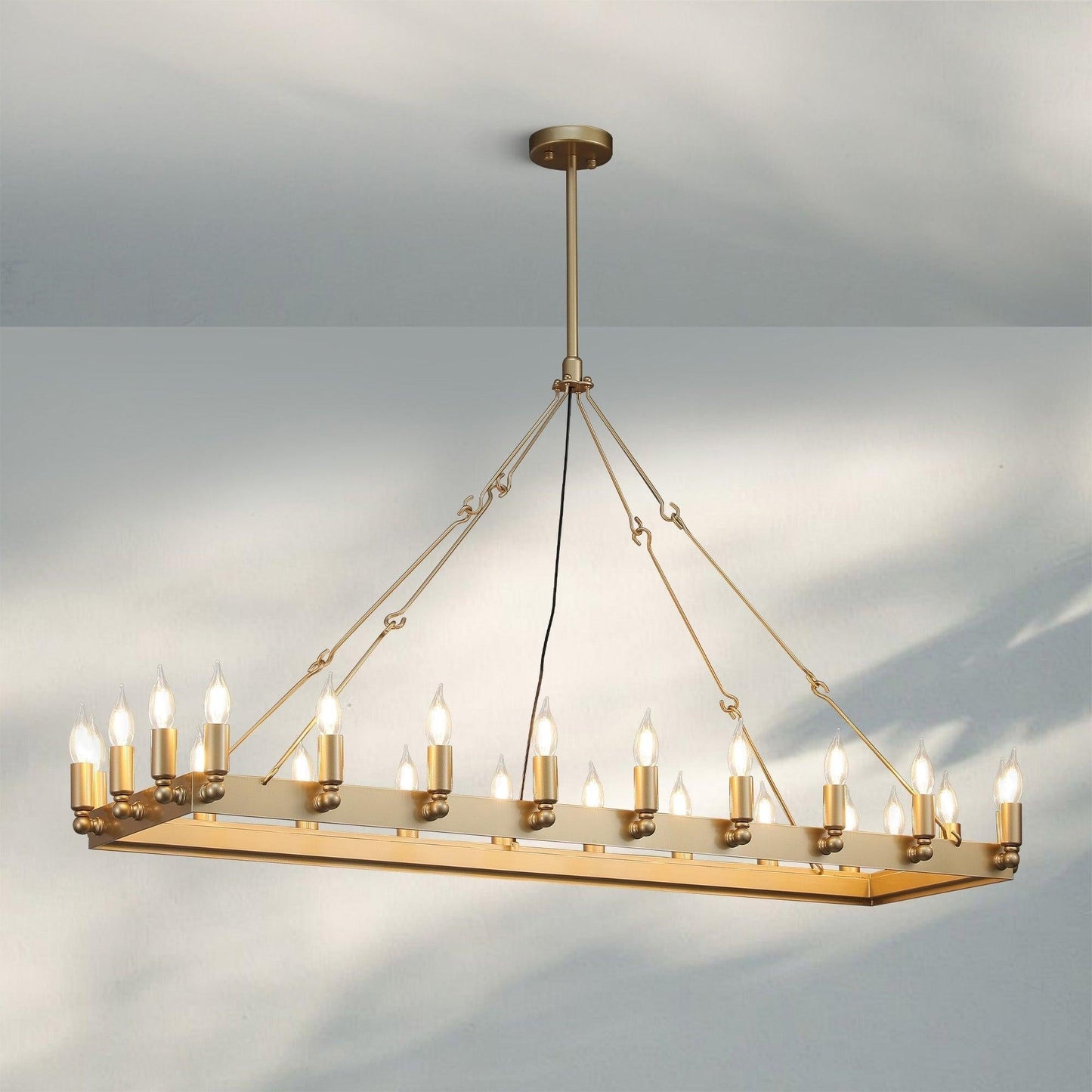 Damina Vintage Rectangle Chandelier 41’‘ 52’‘