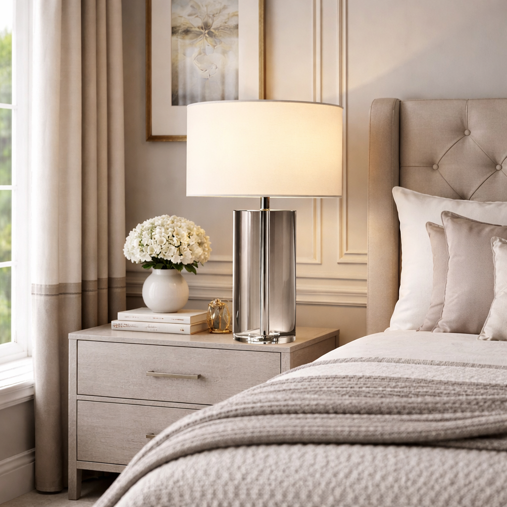 Sarezzoe Crystal Cylindrical Table Lamp