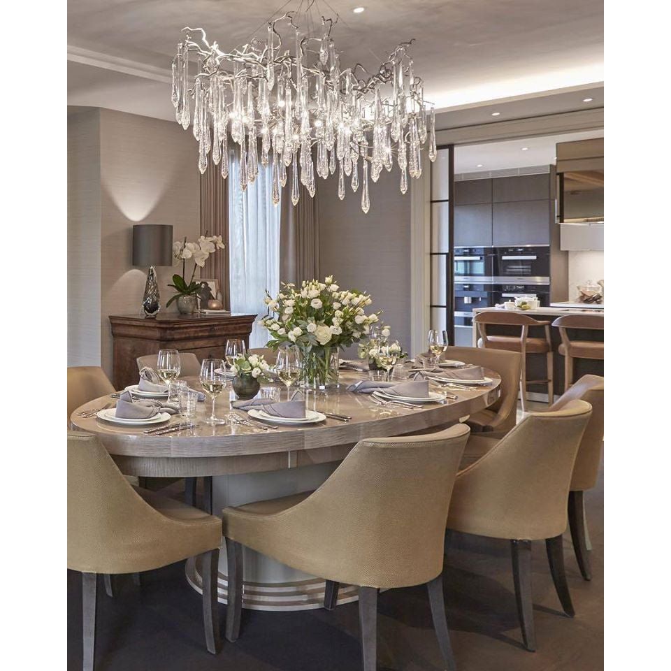 Dawn Teardrop Branch Brass Round Chandelier
