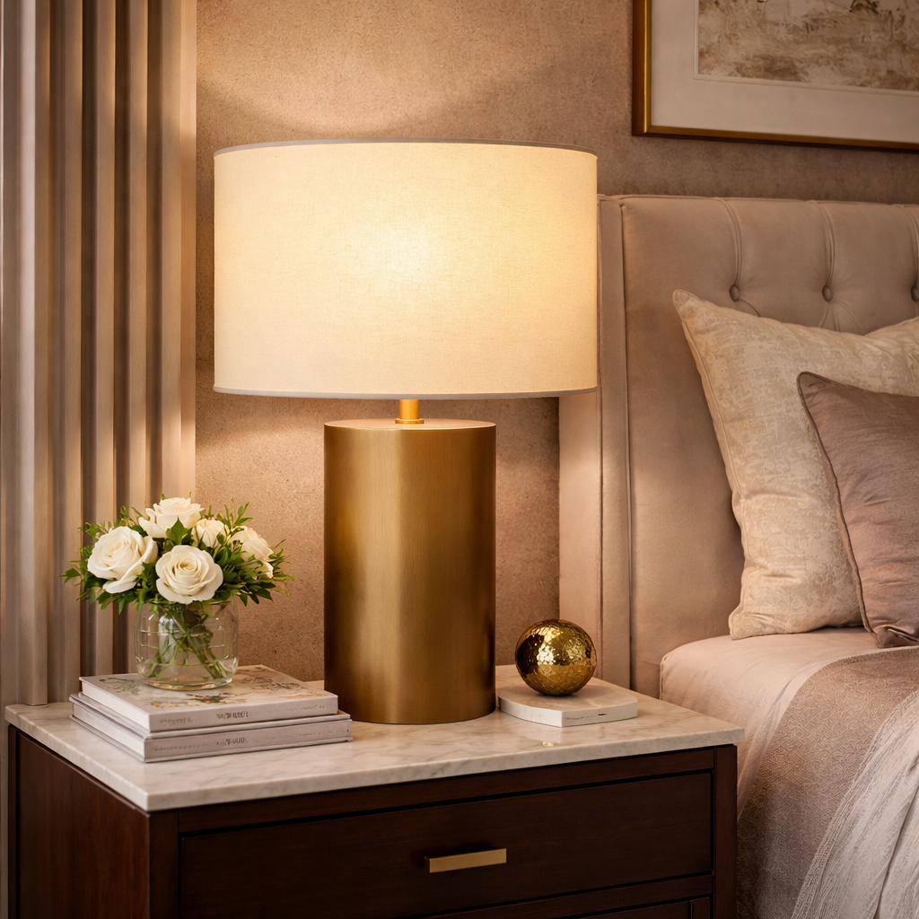 Sarezzoe Metal Cylindrical Table Lamp