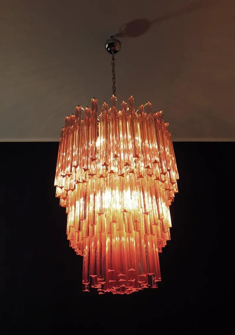Murano Glass Chandelier - Pink