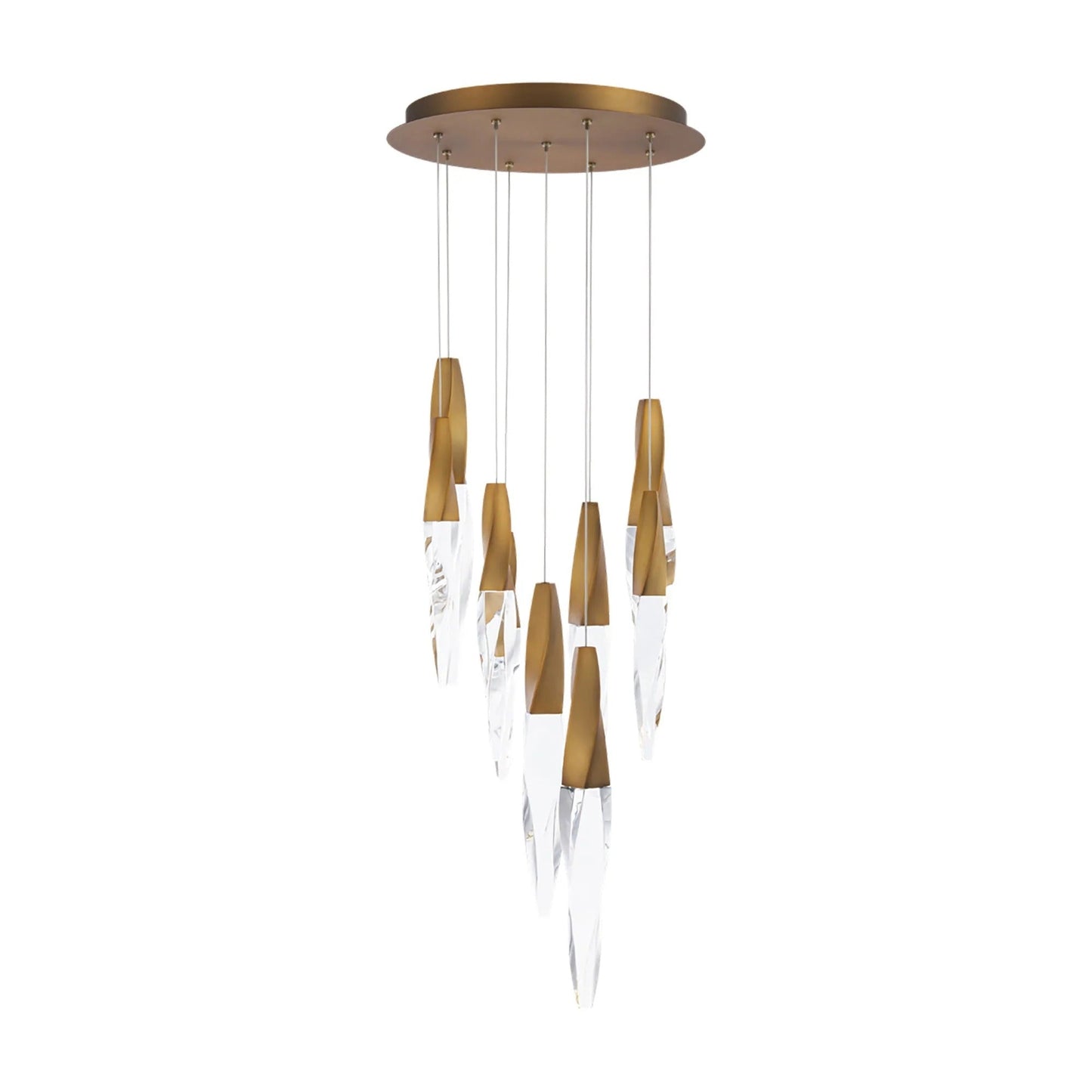 Modern Floating Spiral Crystal Chandelier for High-ceiling