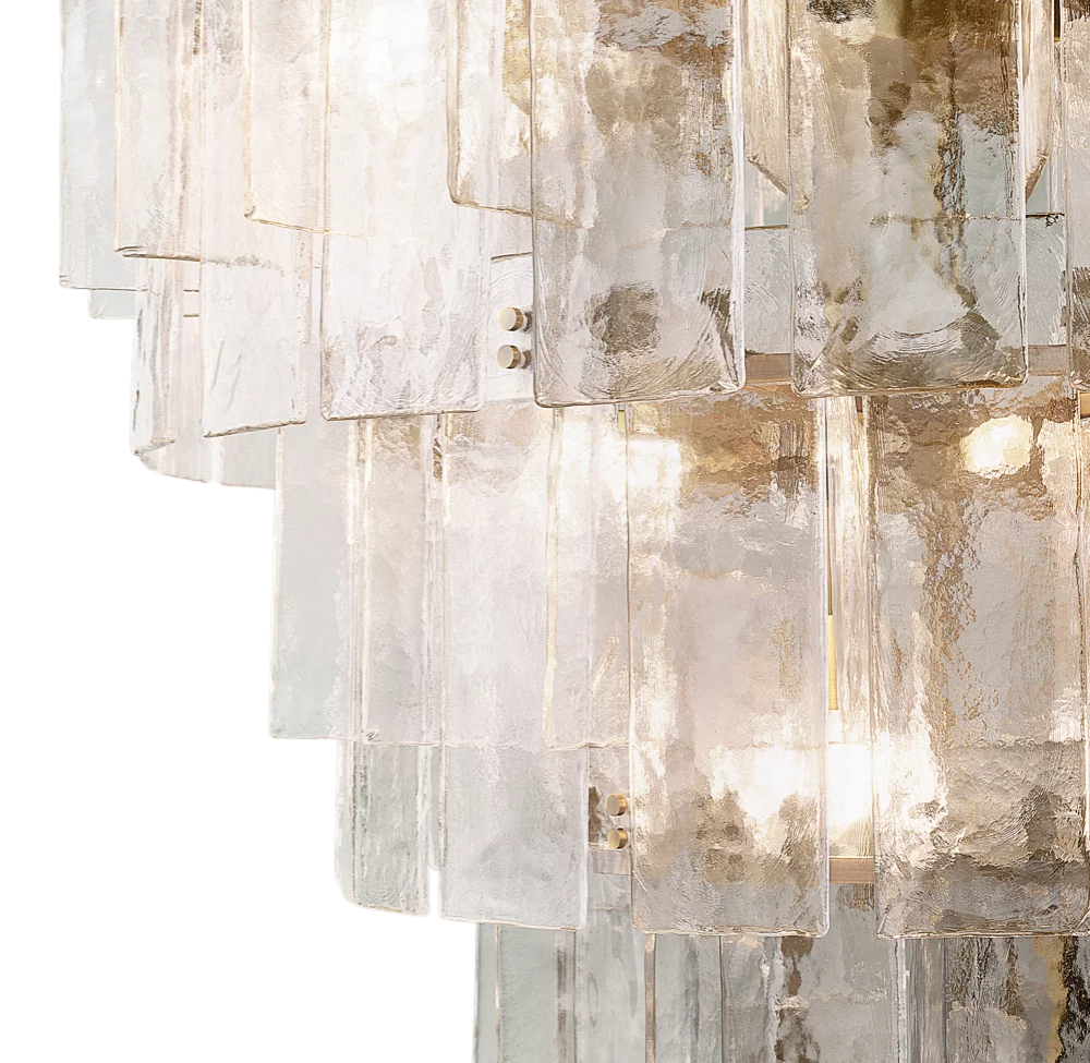 Haetic Glass Tiered Round Chandelier 36'' 47''