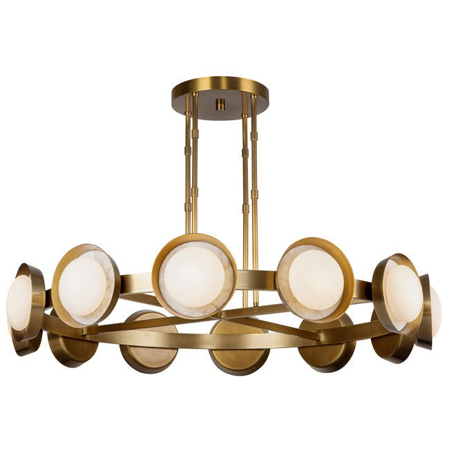 PrismFlow Alabaster Metal Chandelier
