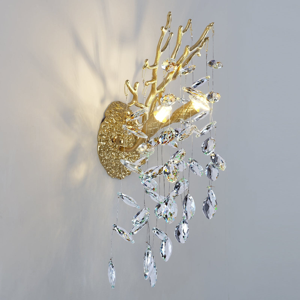 Ice Eye Crystal Gold/Silver Wall Sconce for All Rooms 10"H