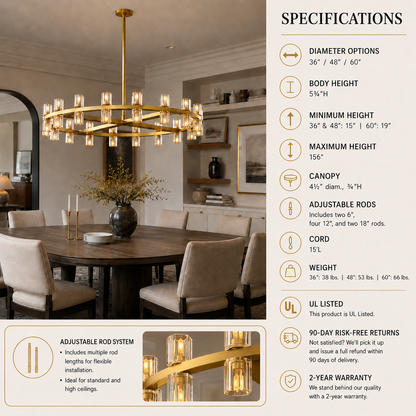 Arcuphoe Led Round Chandelier