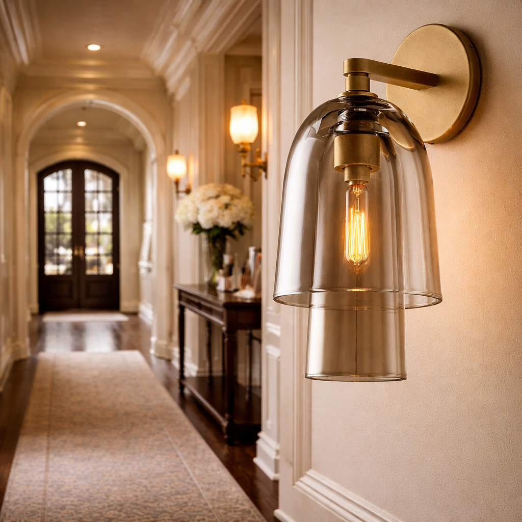 Blacurs Clear Glass Flute Sconce
