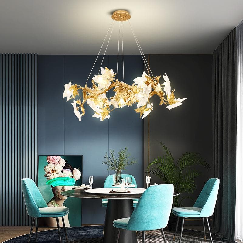 TLL Branch Maple Leaf Crystal Chandelier