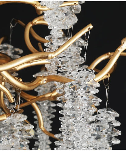 TLL Branch Luxury Long Snowflake Crystal Chandelier