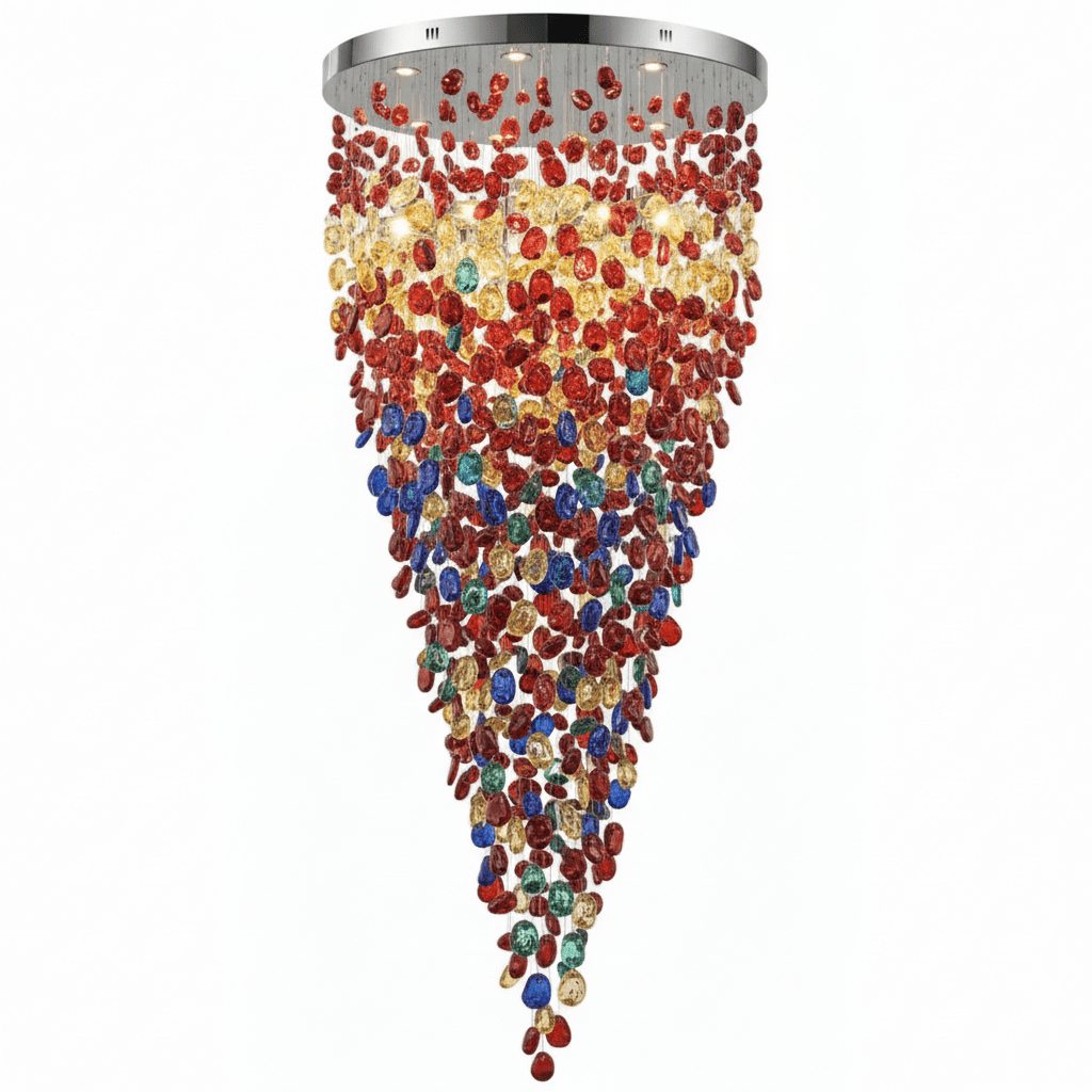 Crystal Stone Crystal Spiral Chandelier