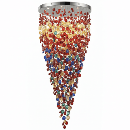 Crystal Stone Crystal Spiral Chandelier