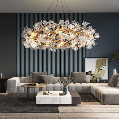 TLL Branch Petal Crystal Round Chandelier