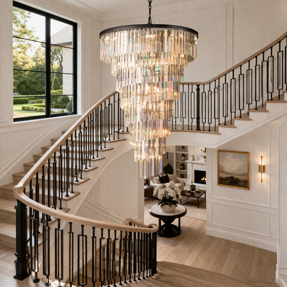 Heristal Crystal Chandelier for Foyer, Entry way, Staircase