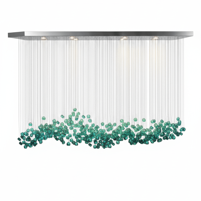 Crystal Stone Crystal Spiral Chandelier