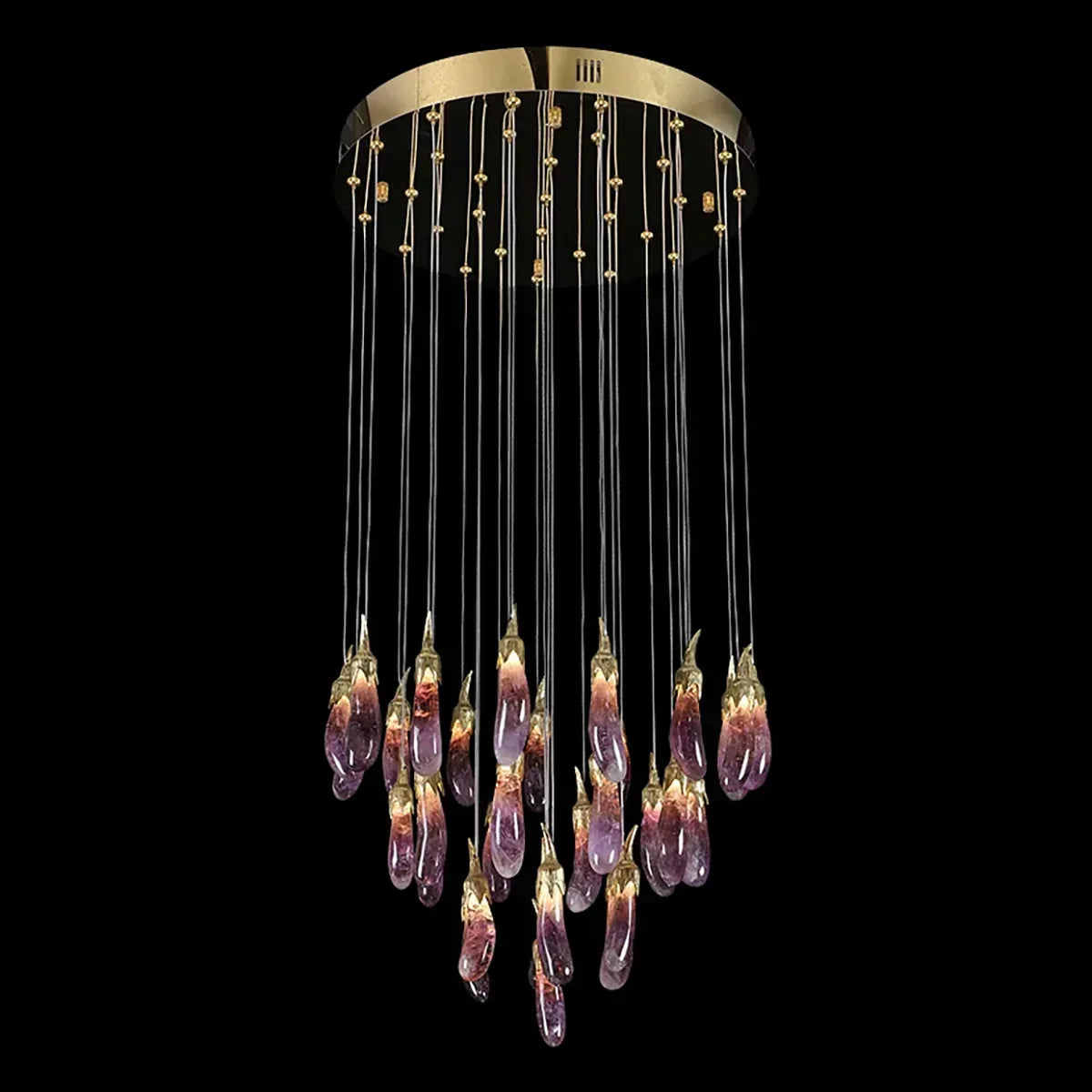 Eggplant-shaped Chandelier Purple Color