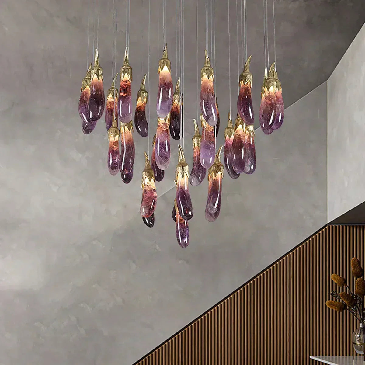 Eggplant-shaped Chandelier Purple Color