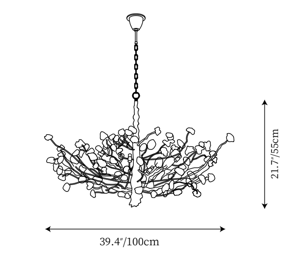 Gemstone Branch Chandelier with Artistic Design for Bedroom or Living Room