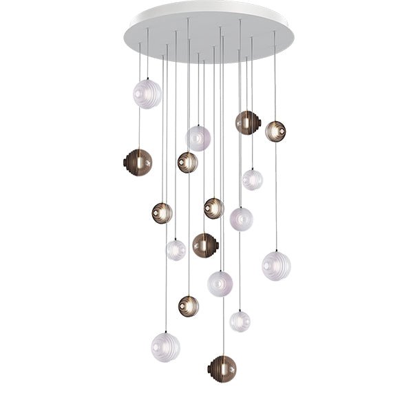 Cosmic Sphere Cascade Glass Chandelier
