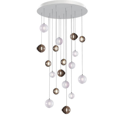 Cosmic Sphere Cascade Glass Chandelier