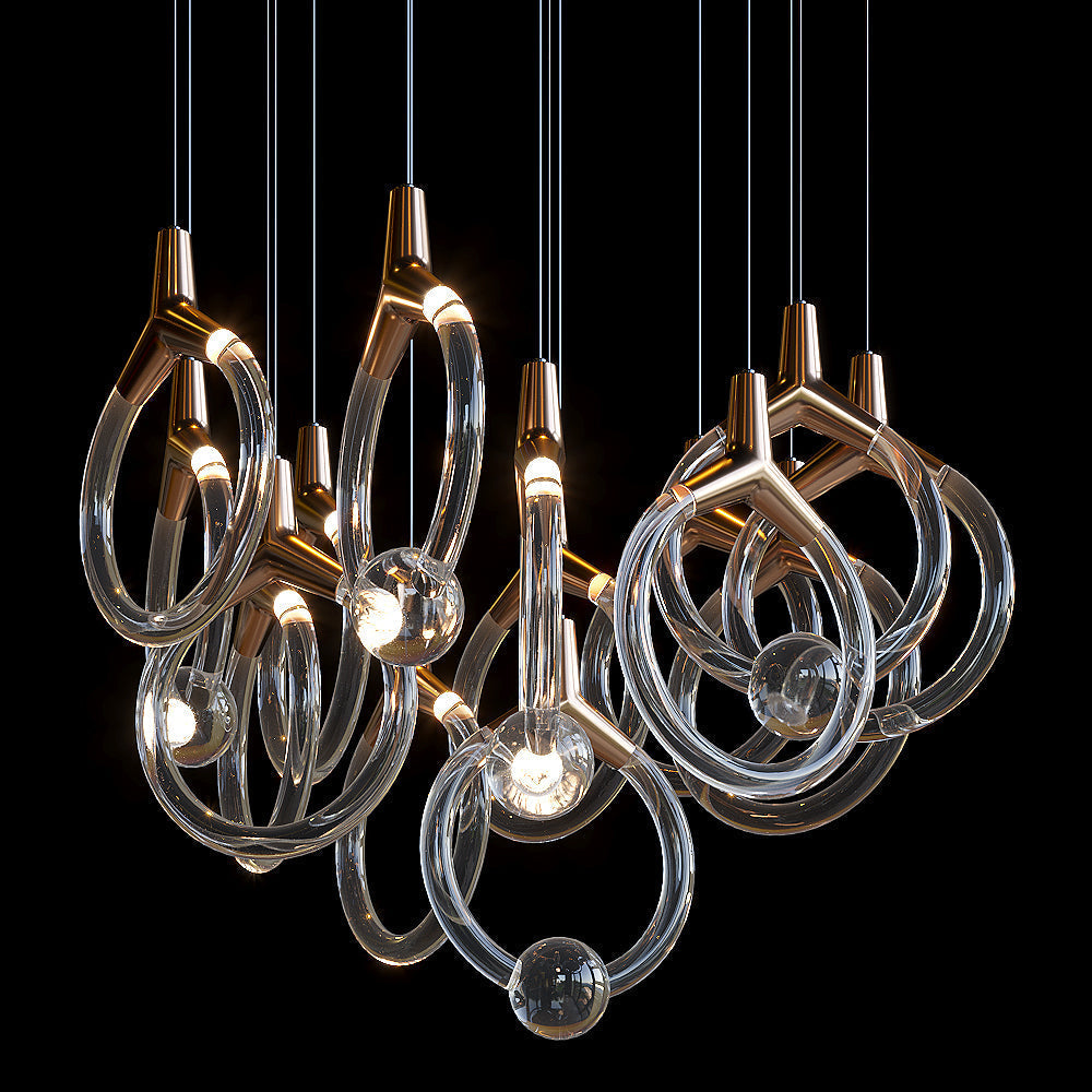 Orvella Crystal Orbit Scatter Chandelier