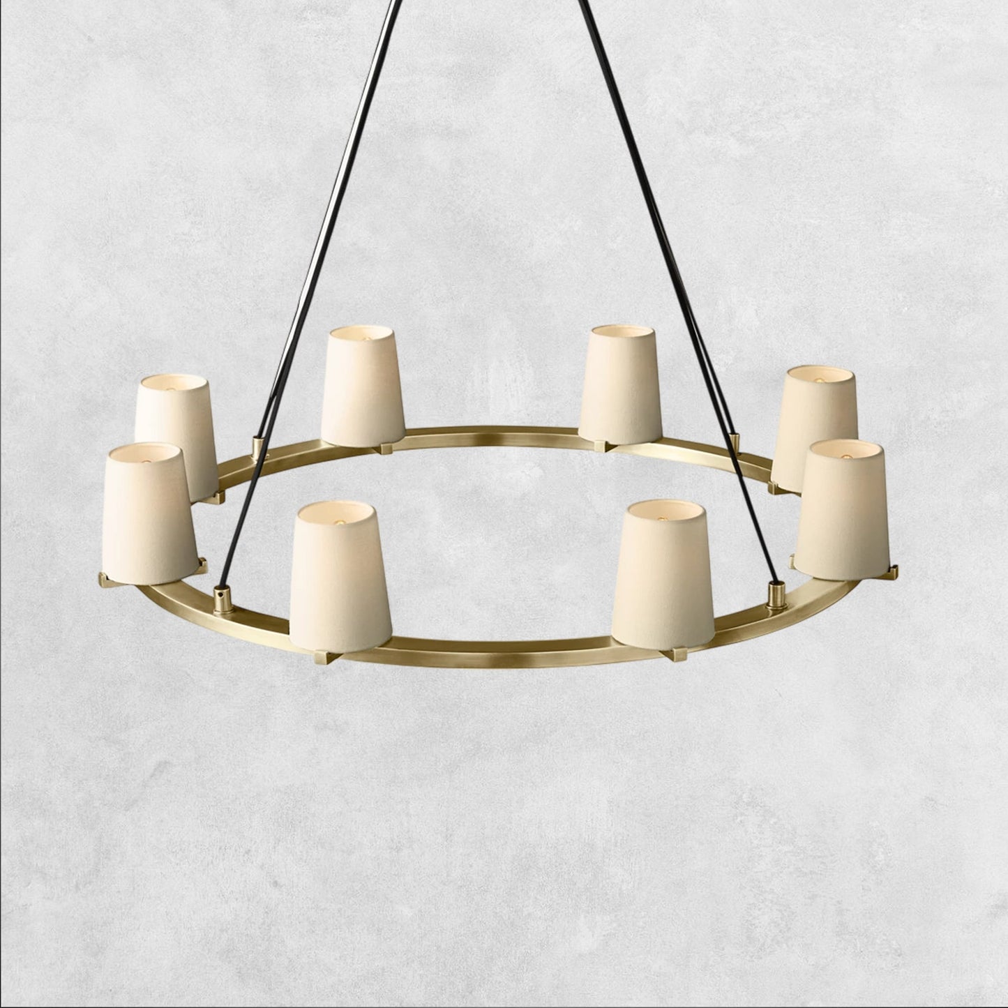 Pauilla Fabric Shade Round Chandelier 36" 48" 60″