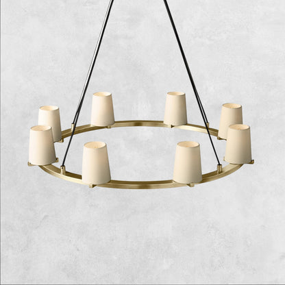 Pauilla Fabric Shade Round Chandelier 36" 48" 60″