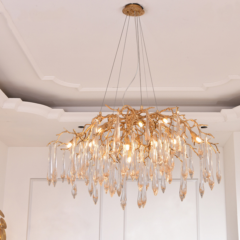 Agnes Brass Branch Crystal Chandelier