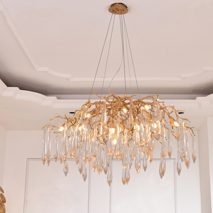 Agnes Brass Branch Crystal Chandelier