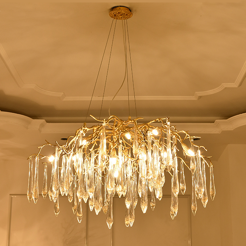 Agnes Brass Branch Crystal Chandelier
