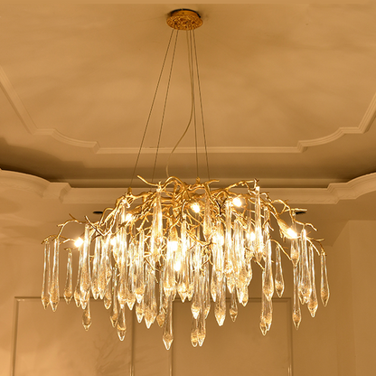 Agnes Brass Branch Crystal Chandelier